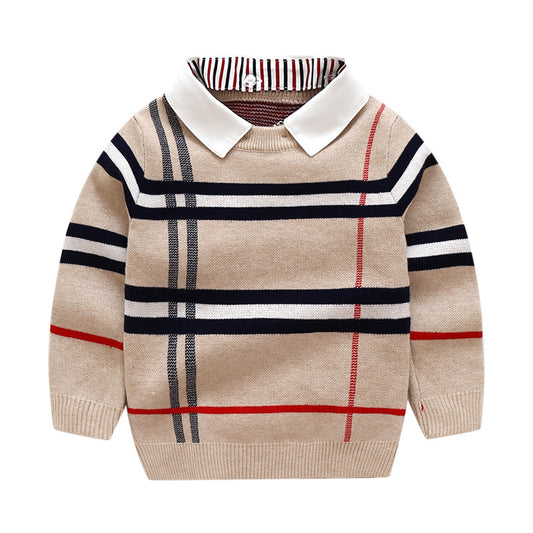 Suéter Jacquard a Cuadros para Niños