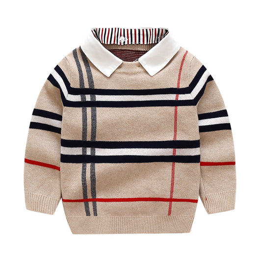Suéter Jacquard a Cuadros para Niños