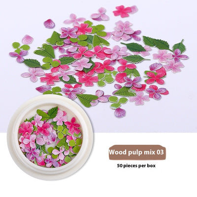 Stickers de Uñas con Flores de Pulpa de Madera - Accesorios DIY para Nail Art - Image 8