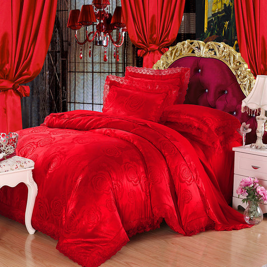 Juego de Cama 4 Piezas Algodón Puro con Diseño Jacquard Satinado Europeo - Image 29
