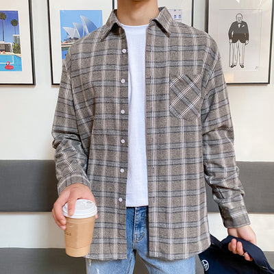 Camisa de Manga Larga Estilo Coreano para Hombre - Diseño Trendy Otoño - Image 3
