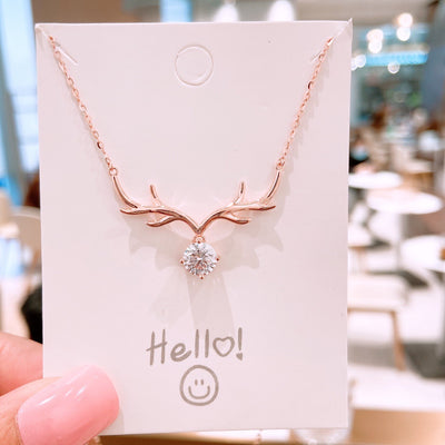 Collar de Cuerno de Alce con Circón para Mujer - Image 7
