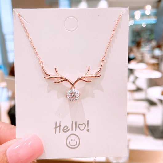 Collar de Cuerno de Alce con Circón para Mujer - Image 7