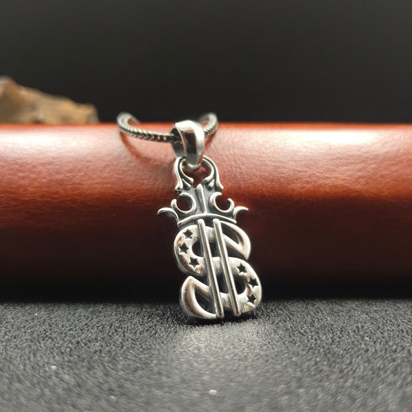Dije Símbolo de Dólar en Plata 925 Esterlina - Diseño Nicho Europeo y Americano para Mujeres