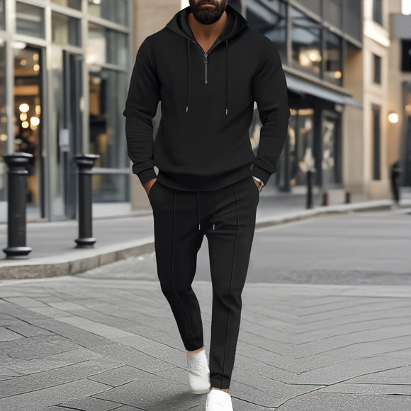 Conjunto Deportivo Dos Piezas con Sudadera Texturizada y Pantalón Largo