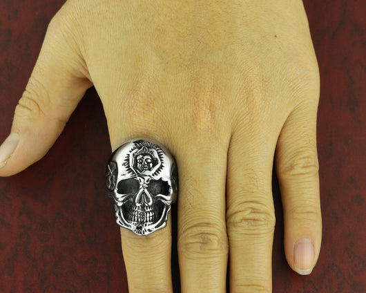 Anillo de Calavera Punk para Hombre - Estilo Rebelde - Image 7
