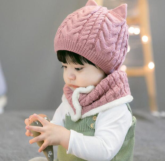 Conjunto Gorro y Babero de Lana Gruesa Trenzado - Image 8