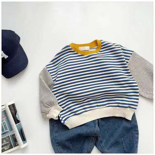 Sudadera Infantil con Costuras Contrastantes y Rayas - Image 4