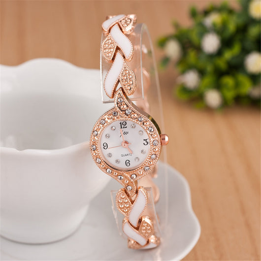 Reloj de pulsera de cuarzo con motivo de hoja - Image 10