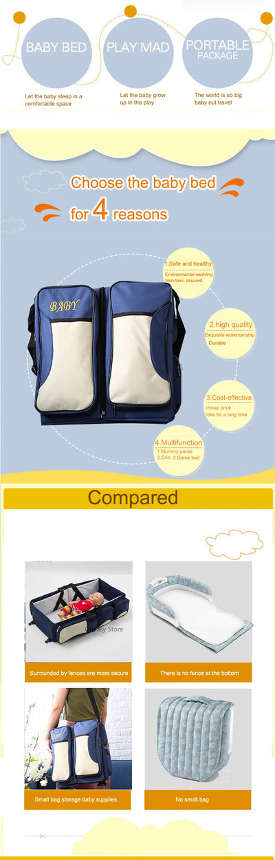 Cuna Portátil Multifunción para Bebé - Bolso Mami Convertible - Image 16