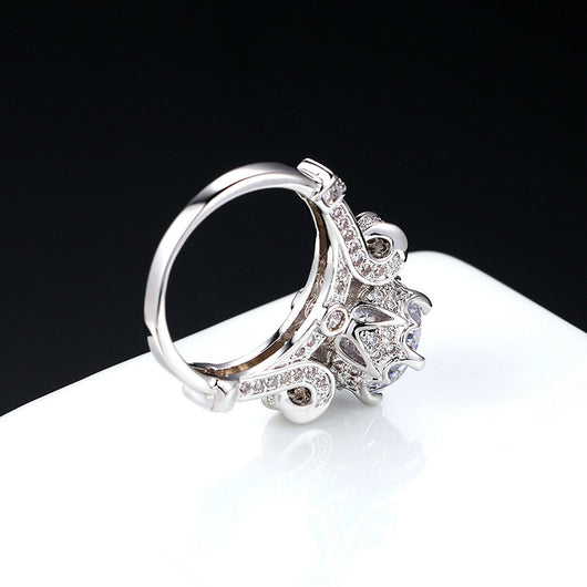 Anillo de Compromiso Lujo con Circón AAA Chapado en Oro - Image 4