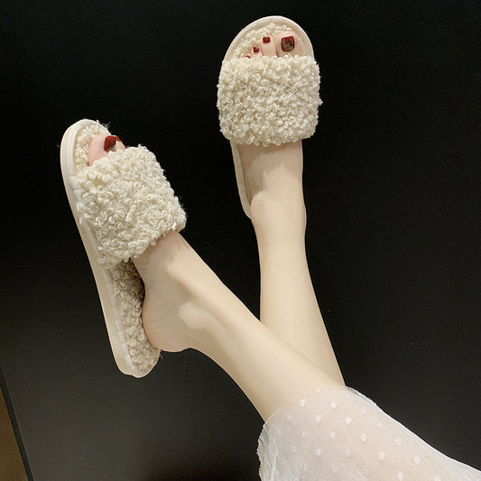 Pantuflas de Lana Rizada para Mujer con Suela Antideslizante - Image 2