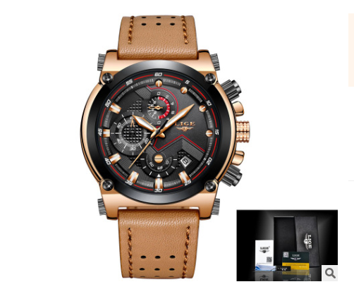 Reloj de Cuero Marrón Automático Resistente al Agua - Image 7