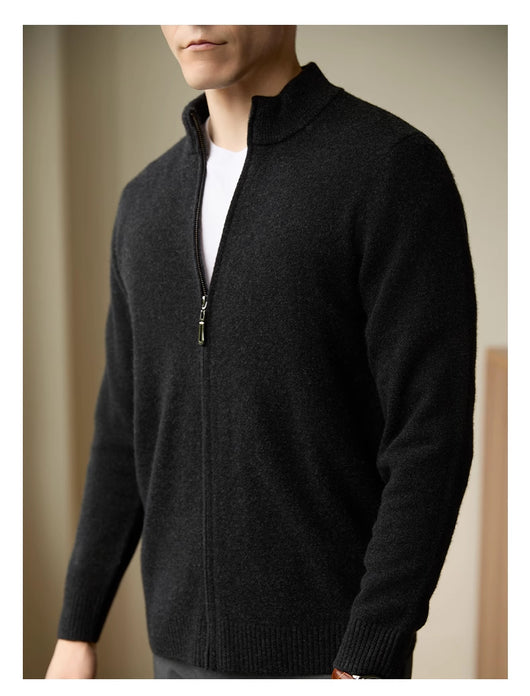 Cardigan con Cuello de Pie y Cierre de Cremallera para Hombre - Image 3