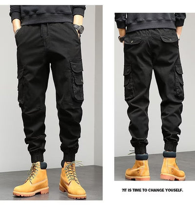 Pantalones Casuales Sueltos con Cintura Elástica y Múltiples Bolsillos - Image 8