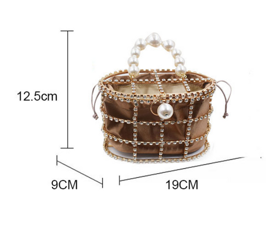 Bolso de Noche Cesta Metálica con Cristales - Estilo Diosa Coreana - Image 7