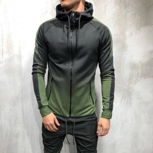 Sudadera con Capucha Degradada para Hombre - Hoodie Streetwear con Rayas Laterales - Image 8
