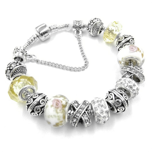 Pulsera de Cristal Artesanal con Cuentas de Vidrio