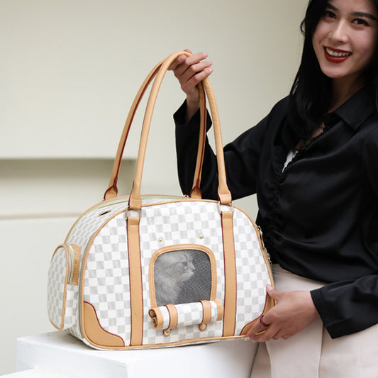 Bolso de Gran Capacidad con Patrón Cuadriculado y Diseño Transpirable