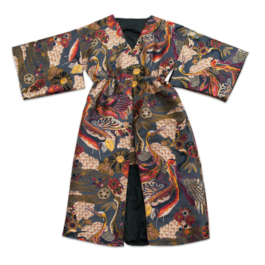 Vestido Multicolor Jacquard Riverside Crane con Capas Elegantes - Image 3