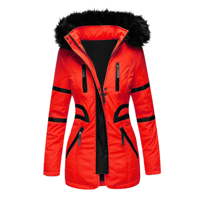 Abrigo de Algodón con Cuello de Pelaje Contraste para Mujer - Image 13