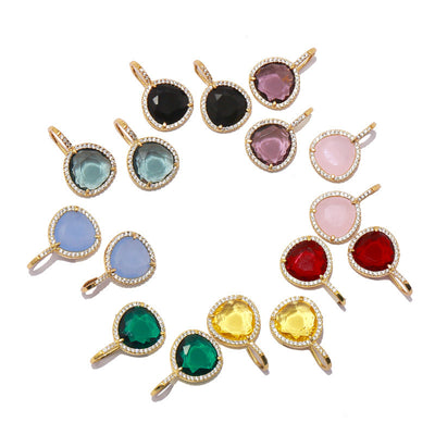 Aretes Triángulo de Cristal Multicolor con Incrustación de Cobre - Image 26