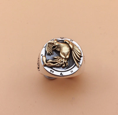 Anillo de Plata 990 Dragón Azul y Tigre Blanco - Diseño Retro Místico - Image 10
