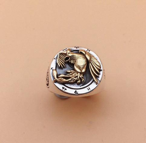 Anillo de Plata 990 Dragón Azul y Tigre Blanco - Diseño Retro Místico - Image 10