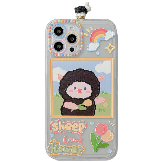 Funda para Teléfono con Cordero 3D Rotativo Transparente en Silicona - Image 5