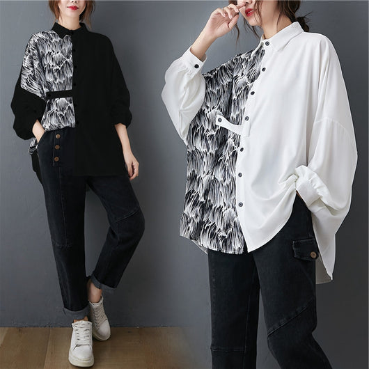 Camisa Manga Larga con Estampado Contraste - Corte Relajado y Ajustado - Image 10
