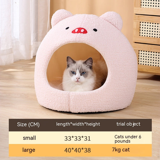 Nido Cálido para Gatos - Cama Felpa Cerrada Invierno - Image 7