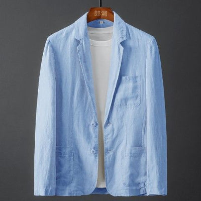 Traje de Lino Liso para Hombre - Primavera y Verano - Image 3