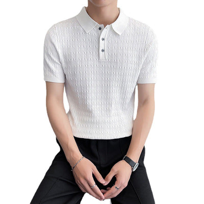 Camiseta Ejecutiva Jacquard de Manga Corta para Hombre - Image 6