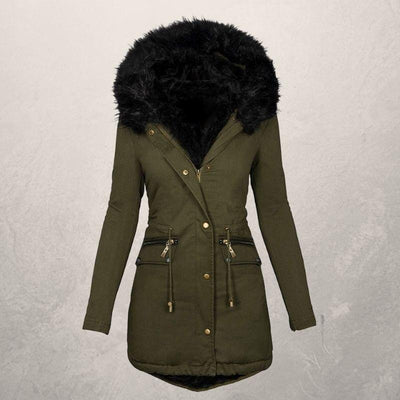 Chaqueta Acolchada de Algodón con Cuello de Lana - Largo Medio - Image 10