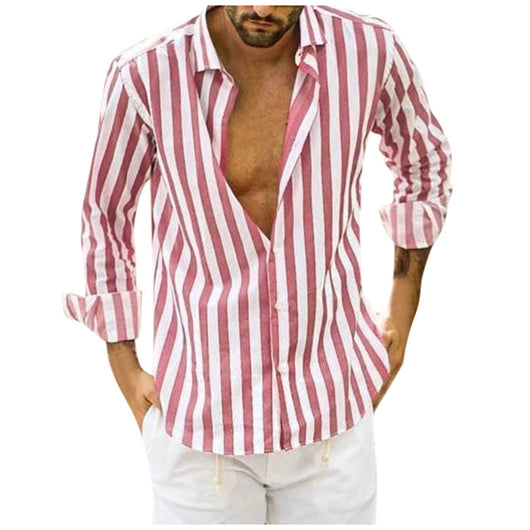 Camisa de Manga Larga a Rayas para Hombre - Image 9
