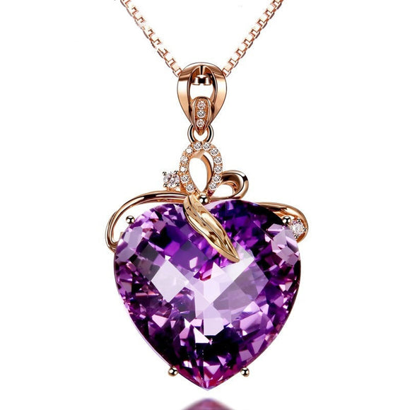 Colgante de Amatista en Forma de Corazón