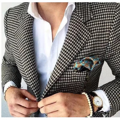 Blazer Casual Pata de Gallo para Hombre - Image 3