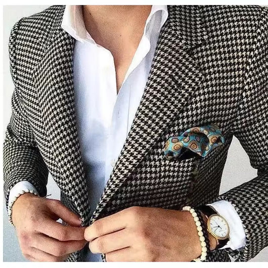 Blazer Casual Pata de Gallo para Hombre - Image 3