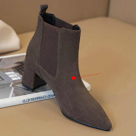 Botas de Cuero para Mujer con Tacón Grueso Medio - Image 9