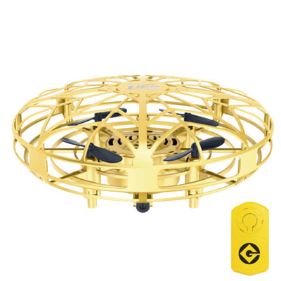 Gold mini UFO drone with a spherical protective cage and black propellers, sold as a 3-piece set. - Image 7
