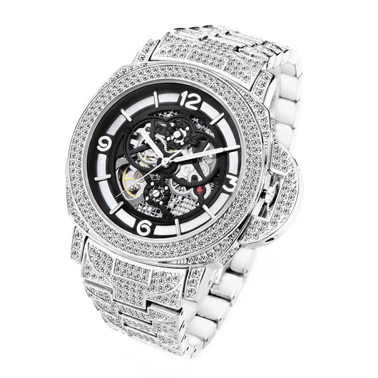 Reloj Mecánico Hombre Diamante Completo Fondo Hueco Luminoso - Image 4