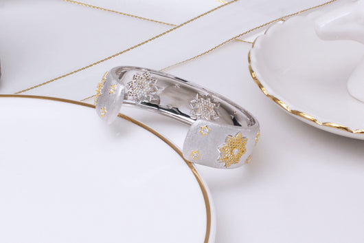 Pulsera Copo de Nieve Dividido en Plata 925 con Baño de Oro - Image 6