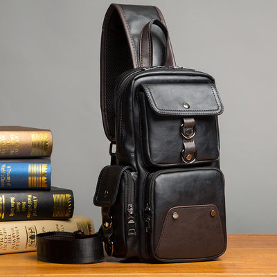 Bolsa Pecho Hombre Coreana - Bandolera Casual Crossbody Compacta