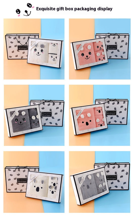 Juego de Toallas de Baño Coral Velvet con Diseño Orejas de Conejo y Koala - Set Regalo - Image 34