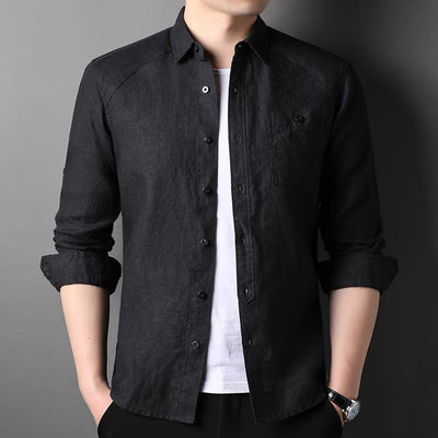 Cardigan de Lino Puro para Hombre - Manga Larga Primavera Verano - Image 6