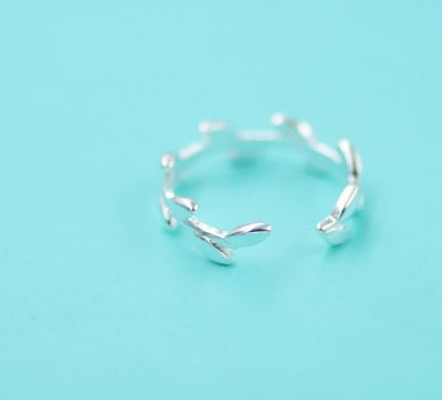 Anillo de Plata con Hoja de Olivo - Diseño Minimalista para Mujer - Image 5