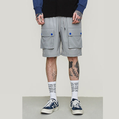 Shorts Casuales de Verano con Cordón Elástico y Bolsillos Japoneses