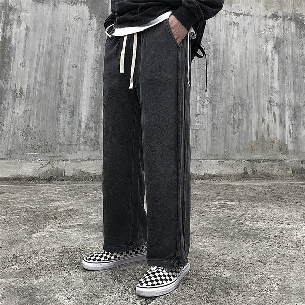 Pantalones Rectos Vintage de Pierna Ancha