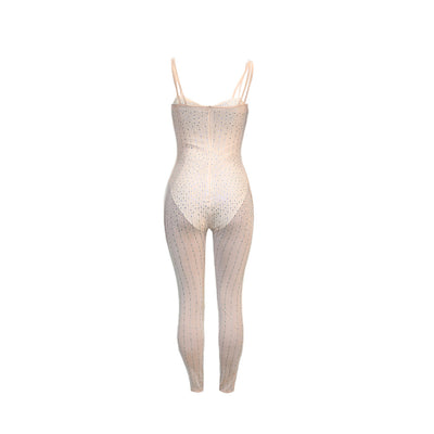 Jumpsuit Elegante de Malla Transparente con Strass y Tirantes - Image 9