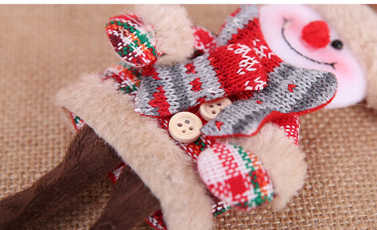 Adorno Navideño Muñeca Tela Cuadros - Colgante Decorativo - Image 2
